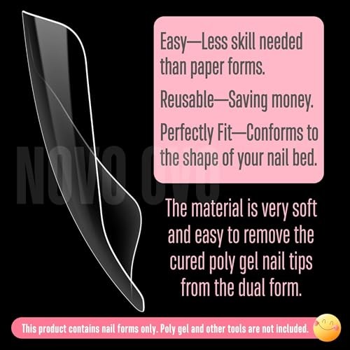 300 Pcs Toe Dual Nail Forms for Poly Gel Toenail Extension, Toe Nail Dual Form
