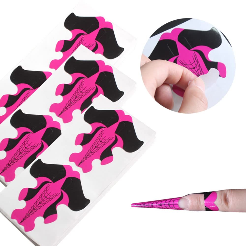 100Pcs Nail Form Extension Sticker Self-Adhesive Nail Tips Guide, Gel Nail St…