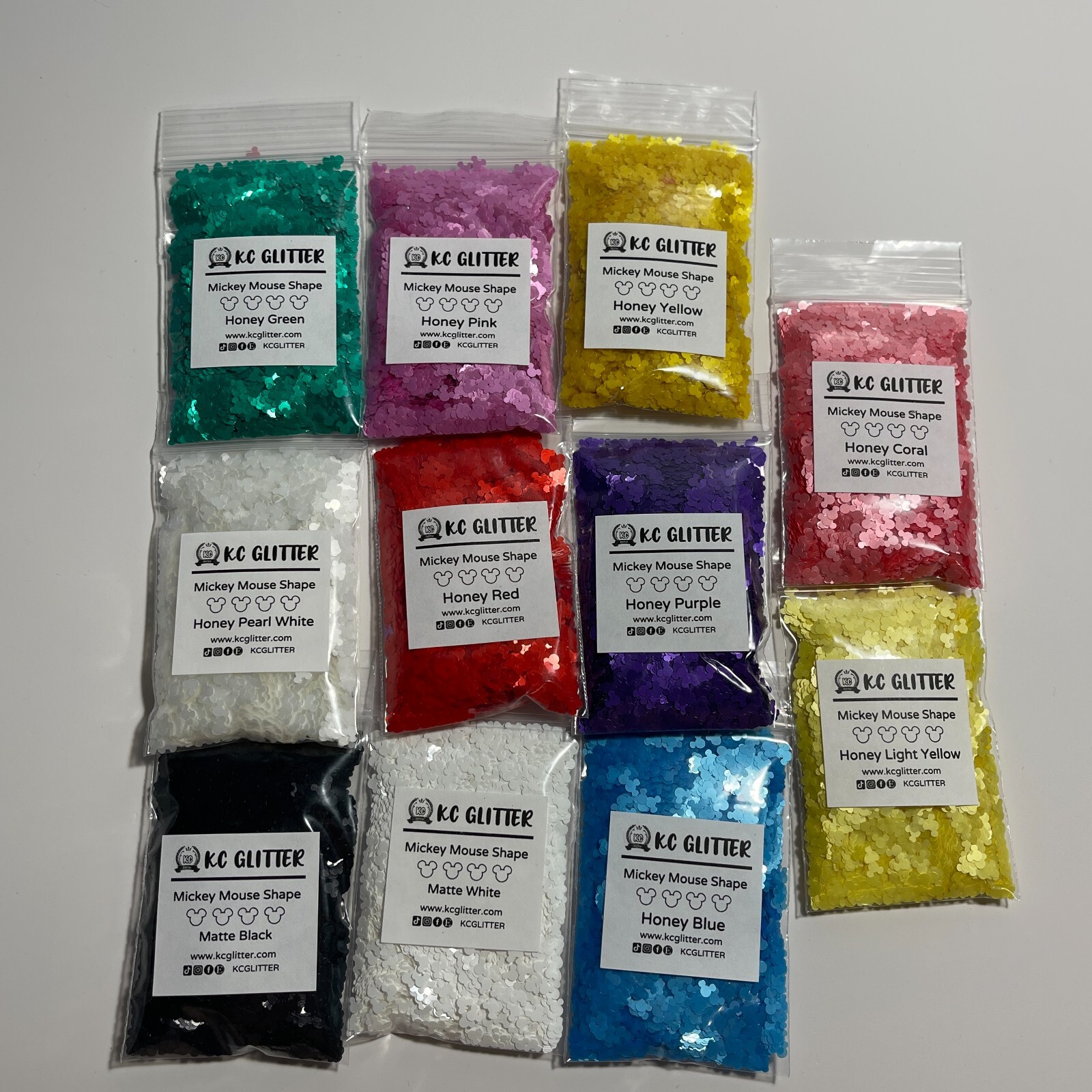 50g Solvent Resistant MICKEY MOUSE shape Glitter PEARL WHITE Nail ART Craft