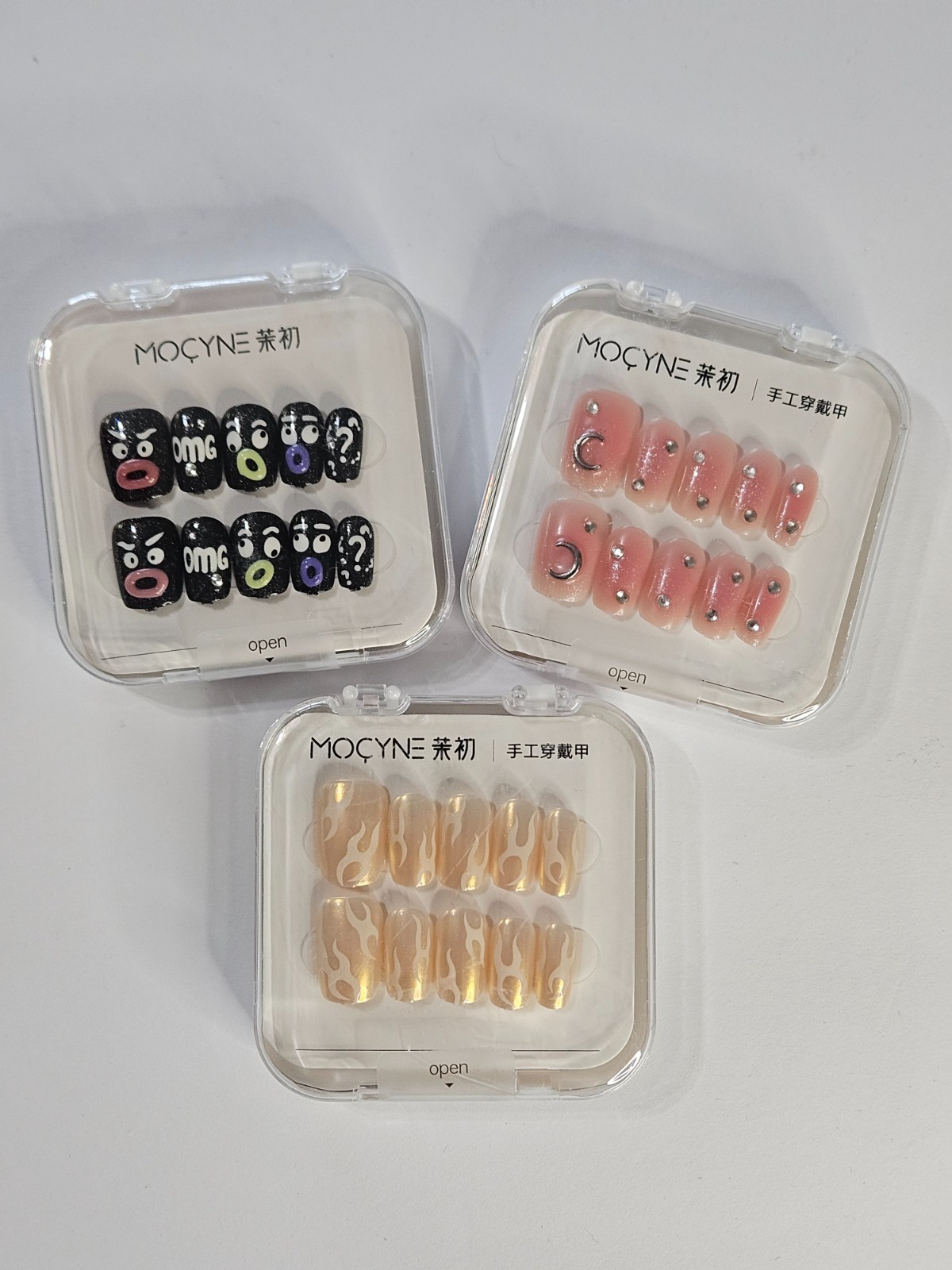 Lot of 3 MOCYNE Boutique Press-On Nail 24 Piece Full Kits – Short Square NIB