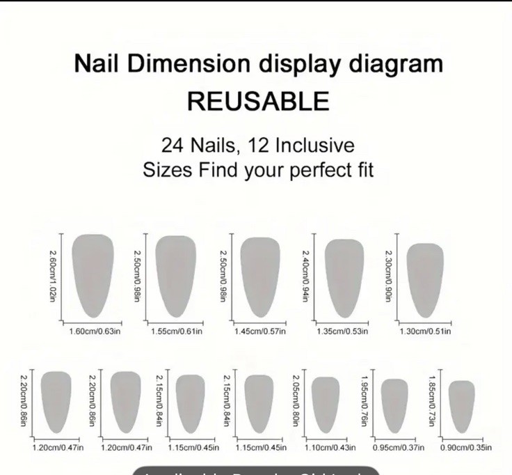 24 Pc Snow White Christmas Snowflake Red Green Medium Stiletto Press On Nails