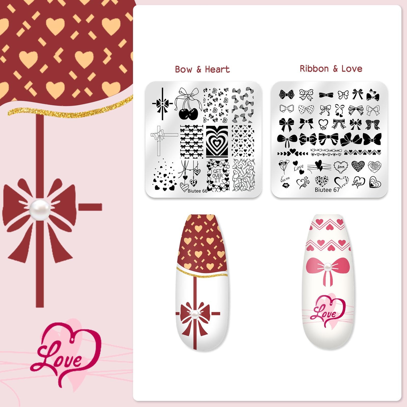 Biutee Nail Stamping Plate 20Pcs Nail Stamper Kit 16Pcs Nail Art Stamping Pla…