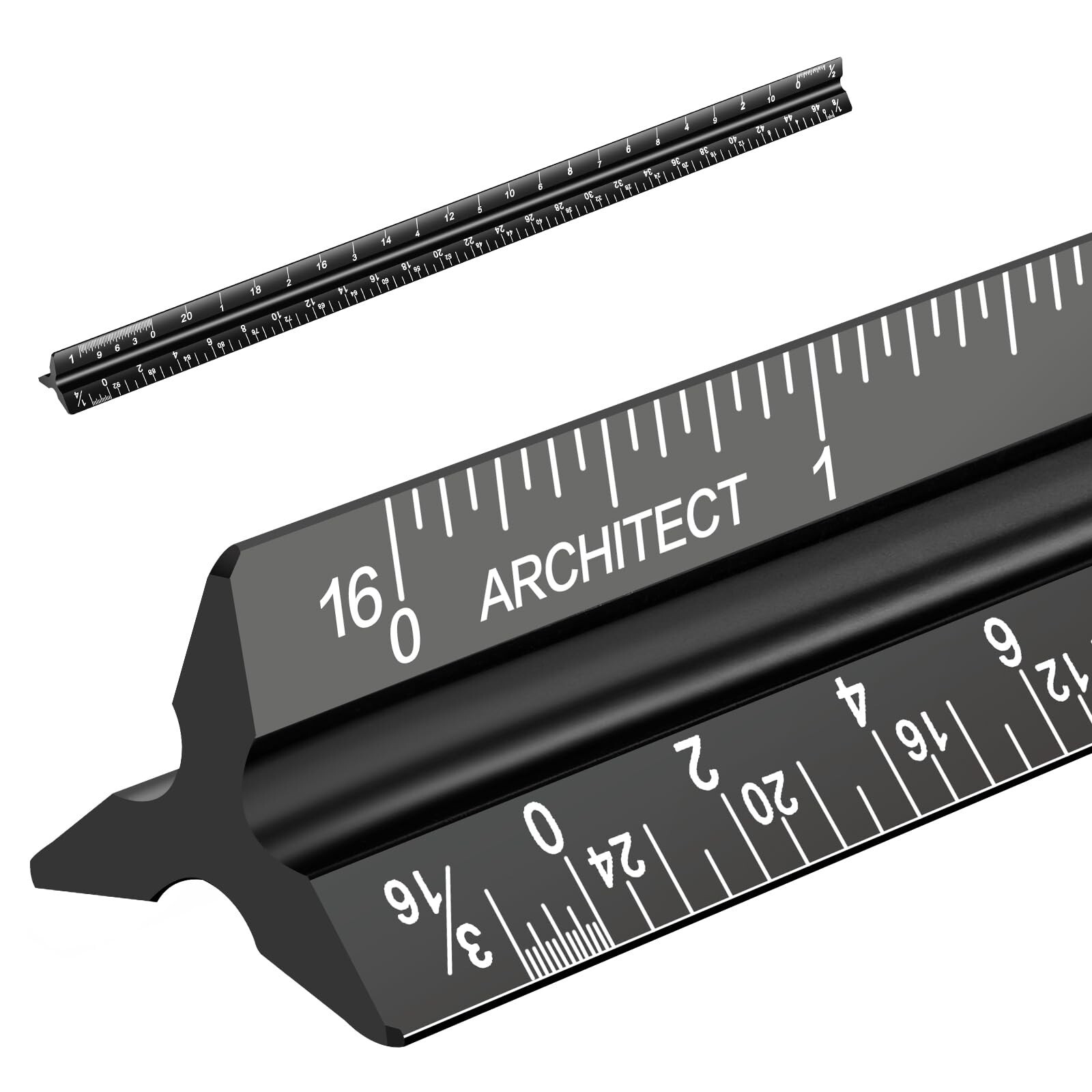 Architectural Scale Ruler, Imperial Measurements 12”, Laser-Etched Aluminum …