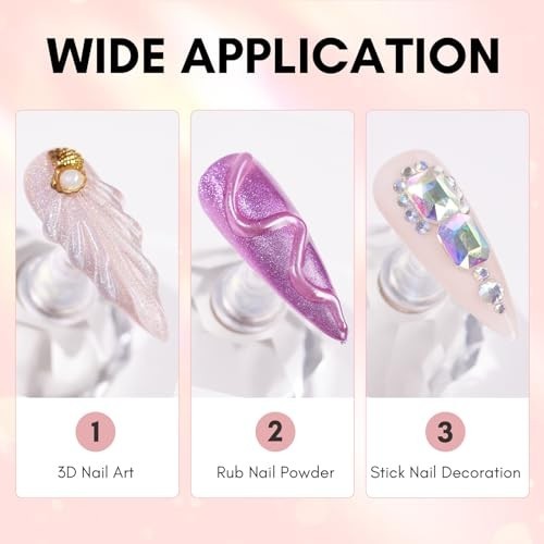 Super Strong Nail Rhinestone Glue & 3D Gel Kit for DIY Nail Art, Easy to Use