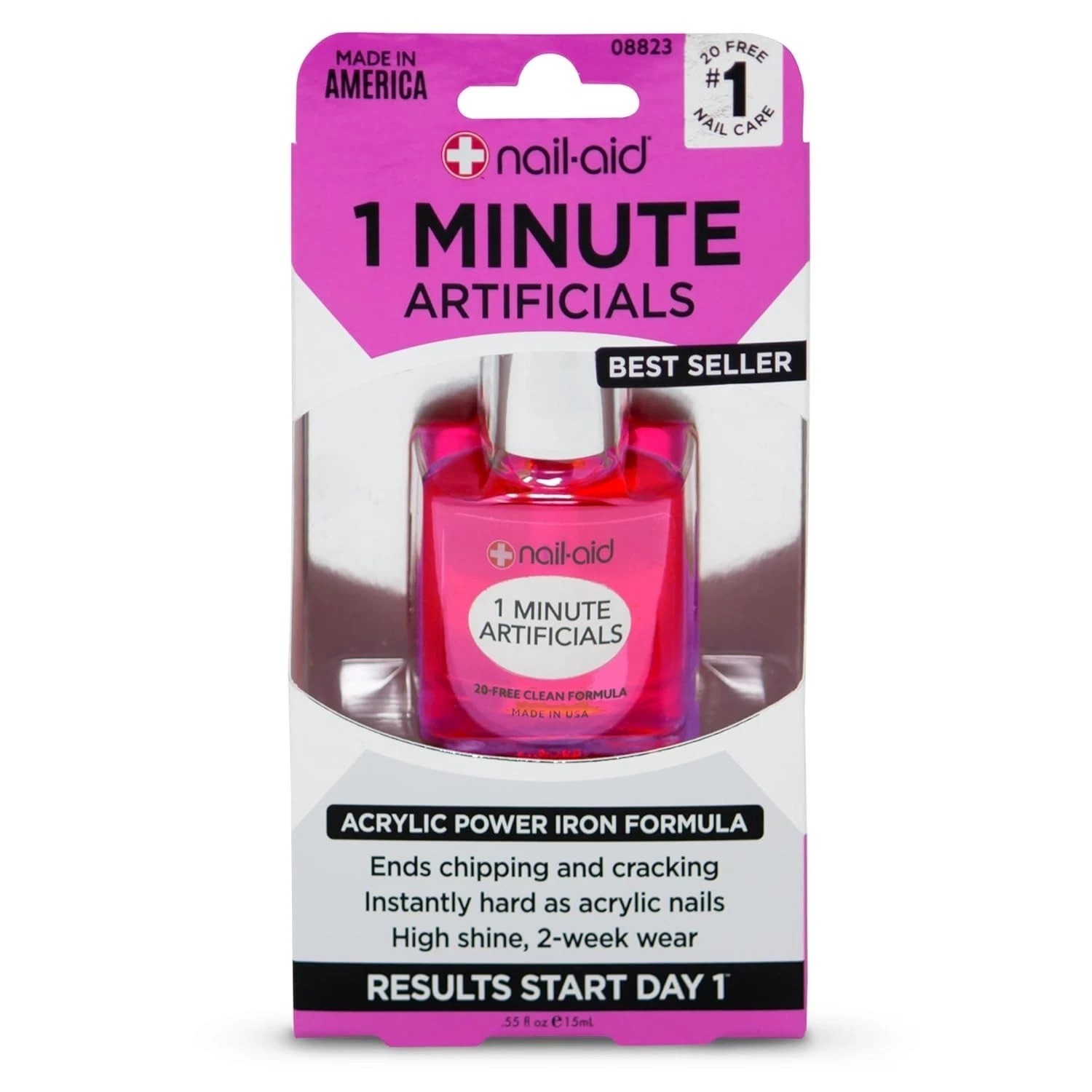 Nail-Aid 1 Minute Artificials – Nail Treatment, Clear, 0.55 Fl Oz (Pack of 1)
