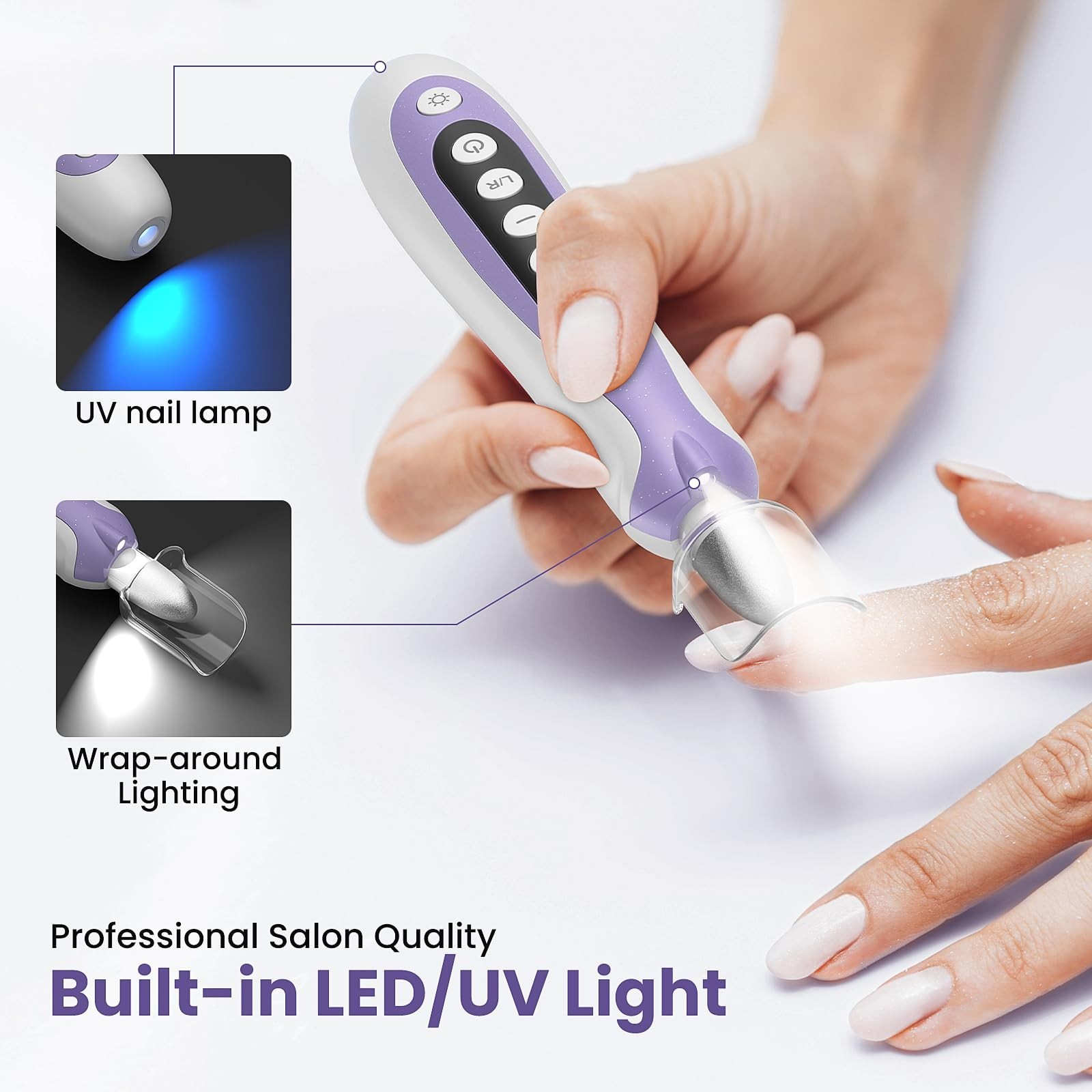Nail Drill, Electric Nail File & 10-Speed Cordless Nail File, 10 in 1 Kit for…