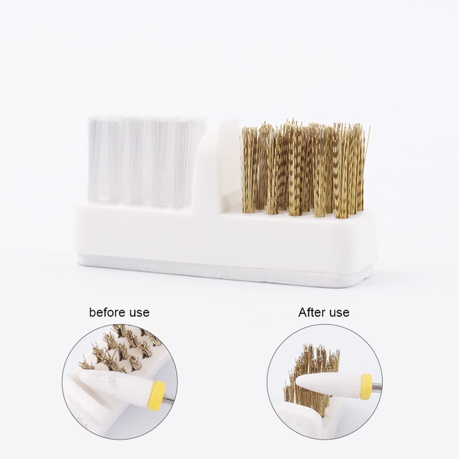 Nail Drill Bit Wire Cleaner Brush, Nail Art Cleaner Tool for Salon or Home Us…