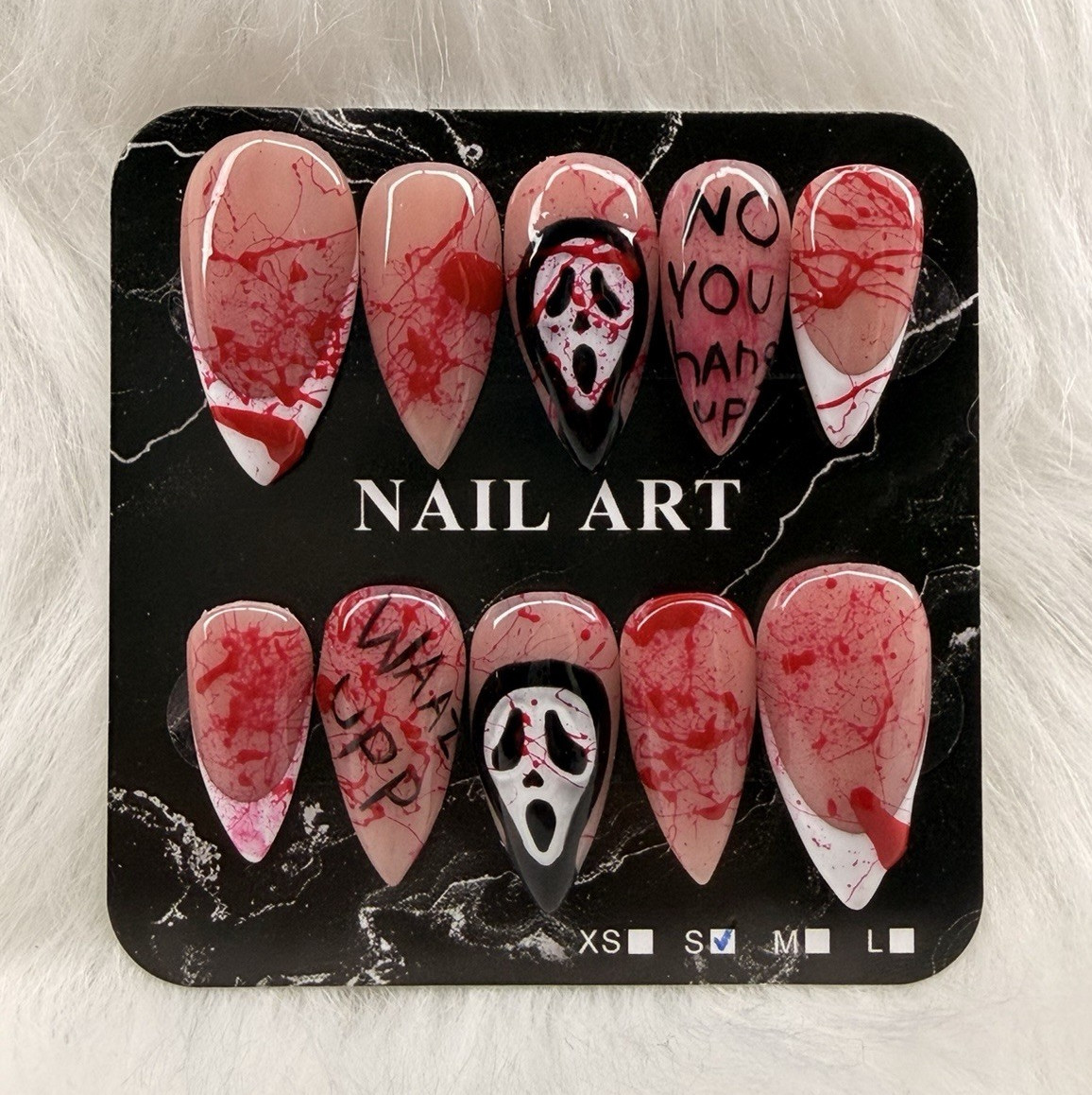 Hailey’s Slayed Nailz Halloween Stiletto Medium Shiny Full Cover Press-On Nails