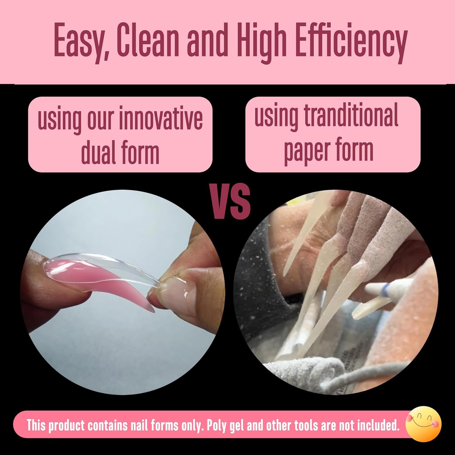 Curved Stiletto Nail Dual Forms for Poly Gel Eagle Claw Form For Polygel
