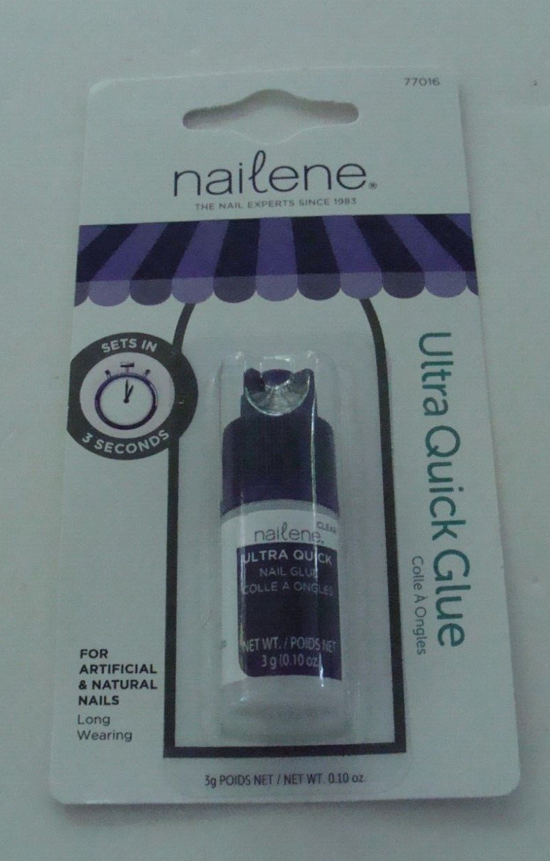 Nailene Ultra Quick Nail Glue, 0.10 Oz – Durable, Easy to Apply False Nail Glue