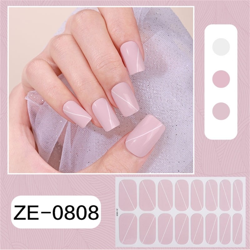 Gels Nail Stickers Flowers Gels Nail Wraps French Tip Nails Polish Strips