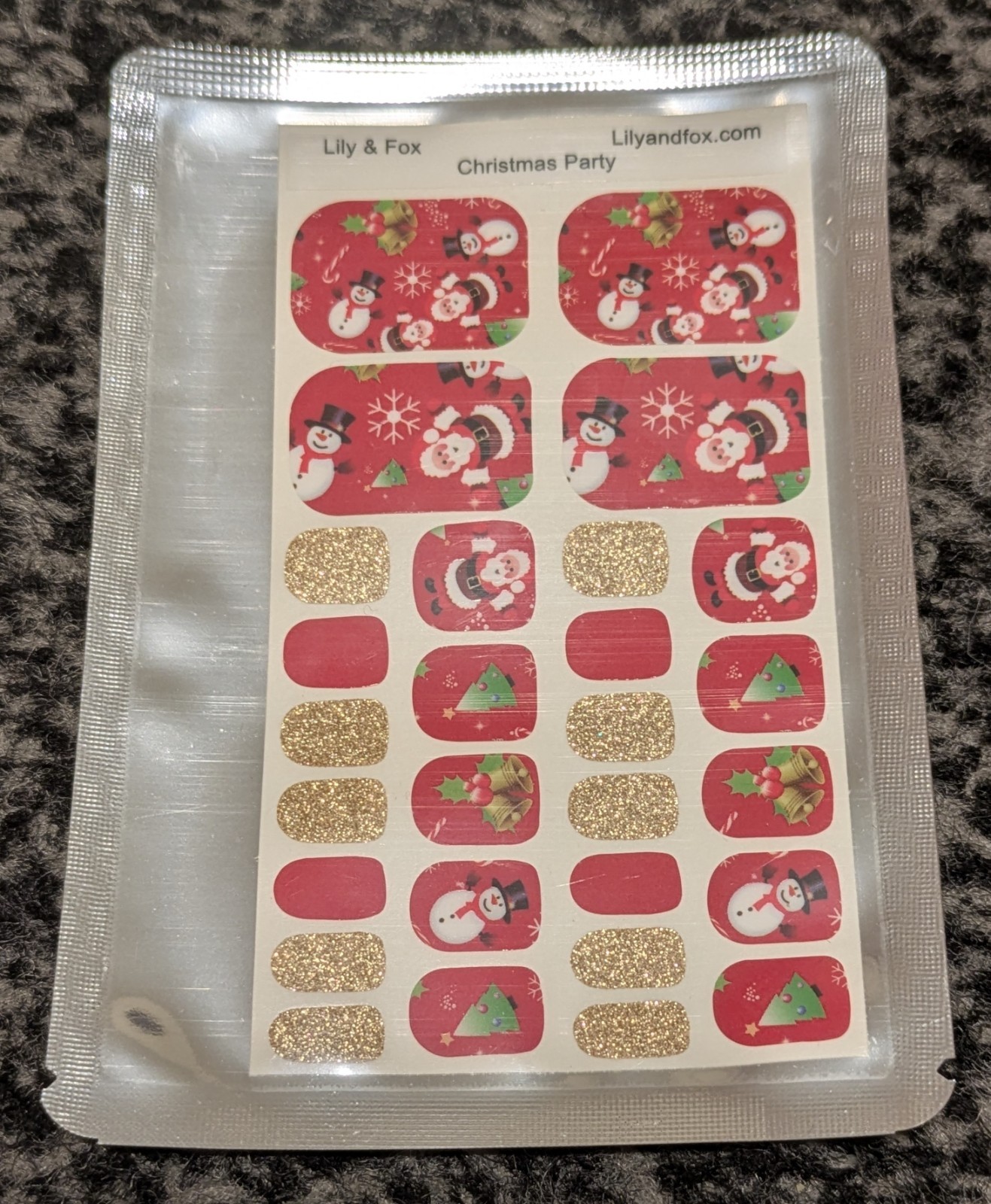 Lily and Fox Manicure Nail Wraps Christmas Party Nail Polish Strips New