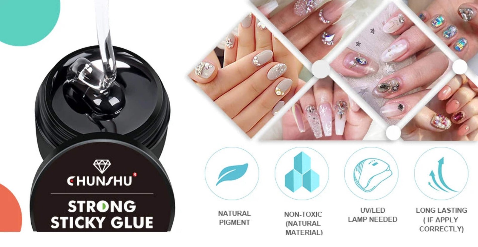 CHUNSHU Super Strong Sticky Nail Glue Gel For Rhinestones Nail Art Decorations 1