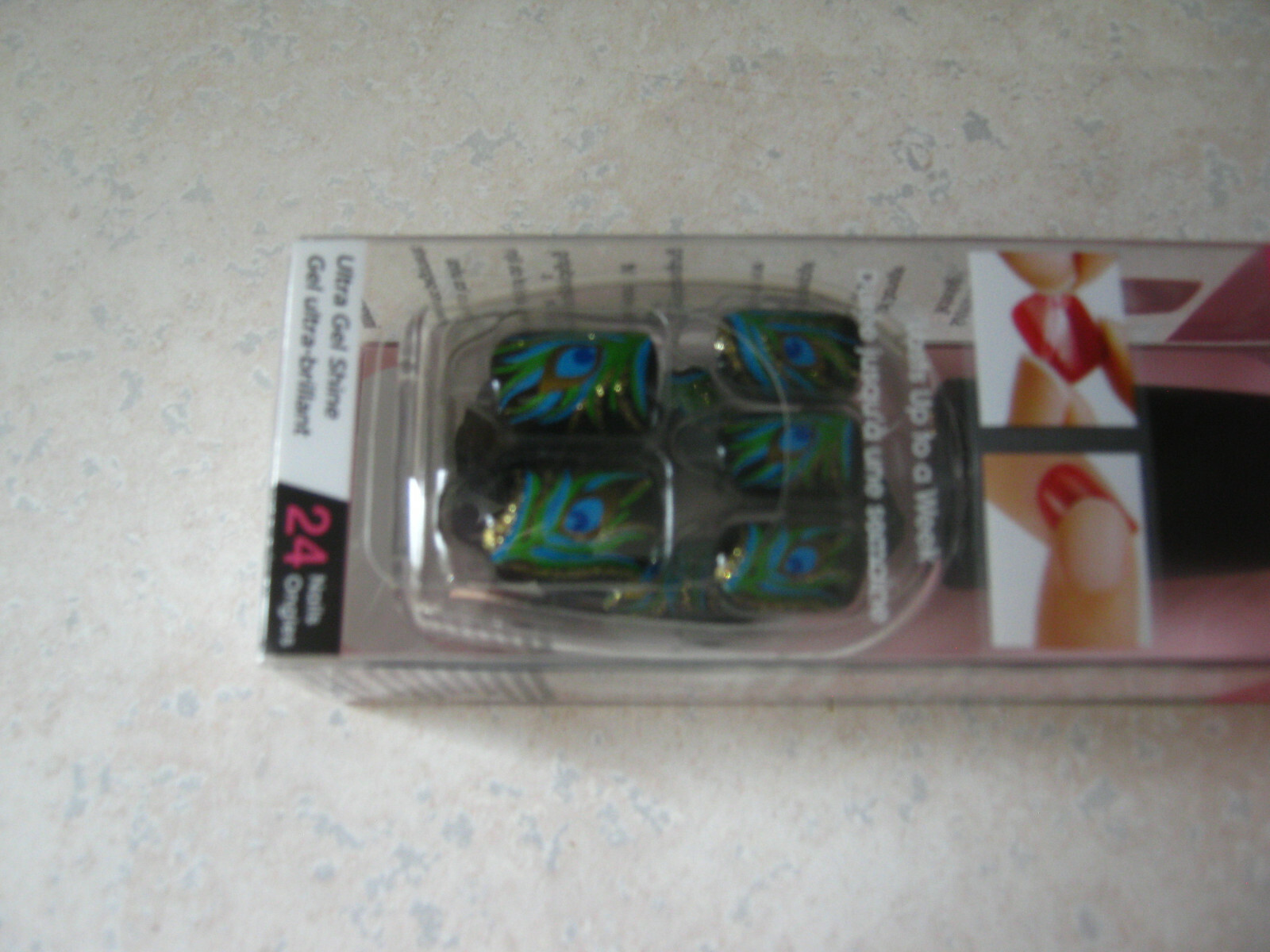 1 Impress SPACE CADET Press-On 24 Nails Peacock Green Blue Gold in Bottle 56894