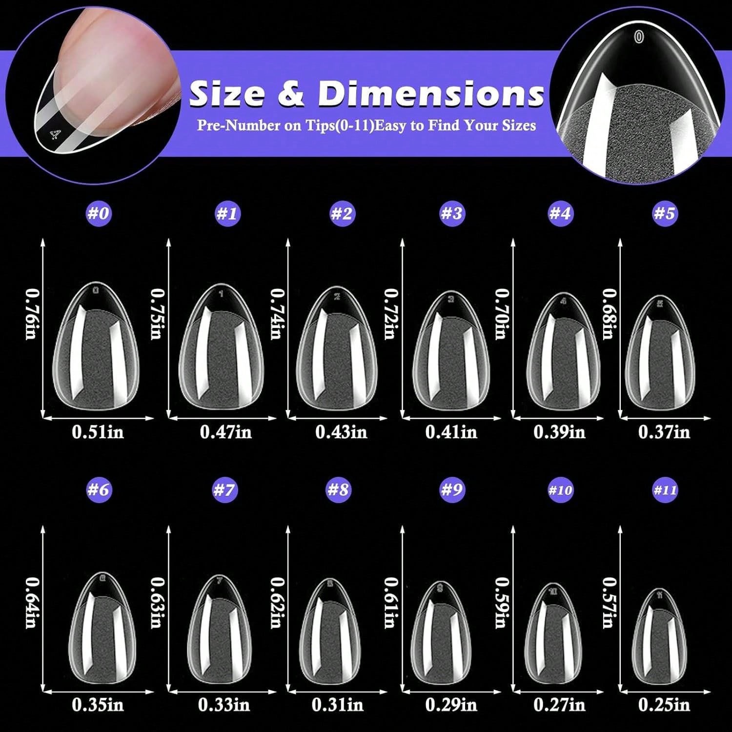 72Pcs 12 Size French Tip Press On Nails Soft Gel Glue On Nails Nude for Women US