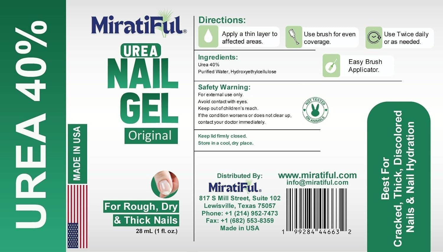Urea Nail Gel – Strengthens & Softens Nails, Quick-Dry Formula for Damaged nails