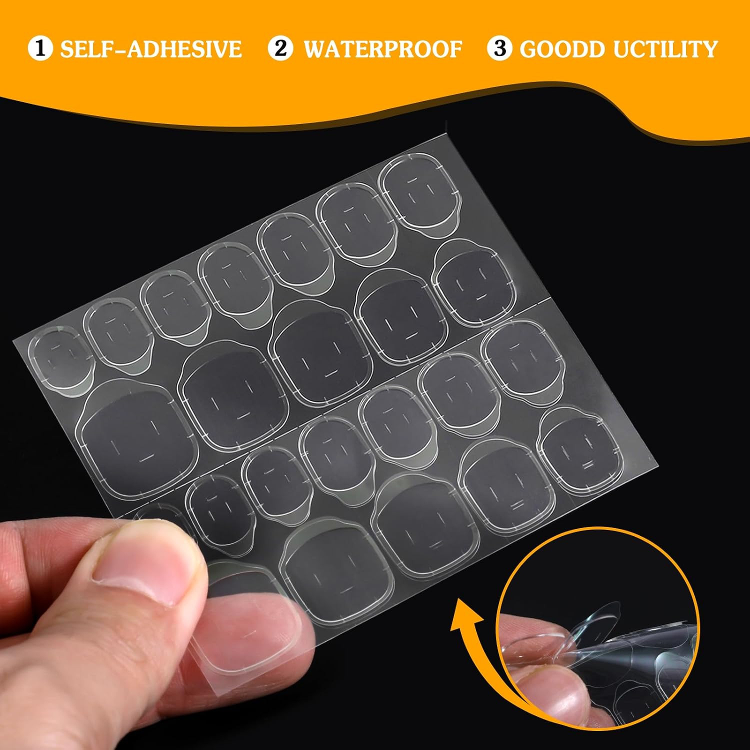 720 Pcs Sticky Tabs for Nails, 12 Sizes Press on Nail Adhesive Tabs, Strong