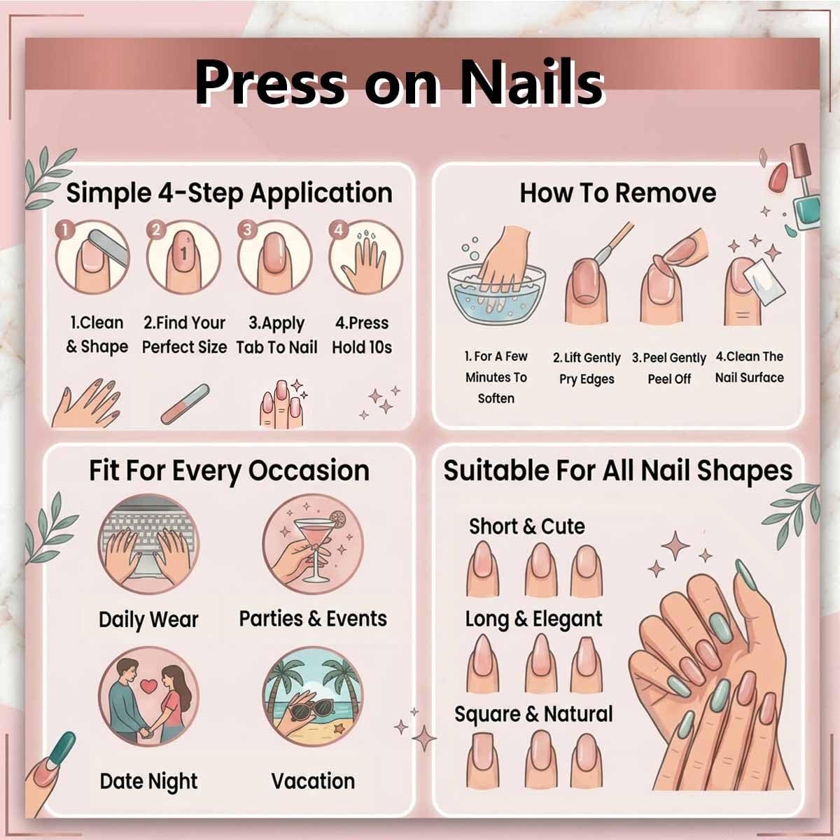 24Pcs Glitter Press on Nails Short Square Fake Nails colorful fake nails-13
