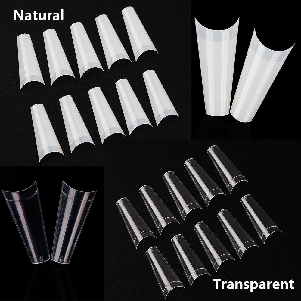 500 acrylic nail tips – Color: Clear/Natural Shape: Stiletto/Coffin