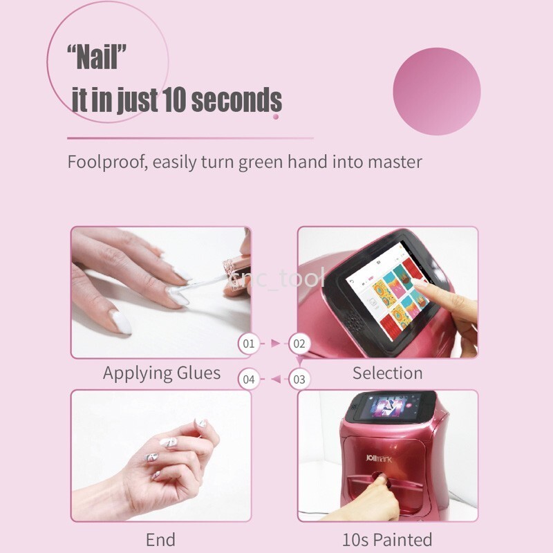 3D Touch Screen Nail Printer APP DIY Auto Nail Art Printing Machine w/ Gel Dryer