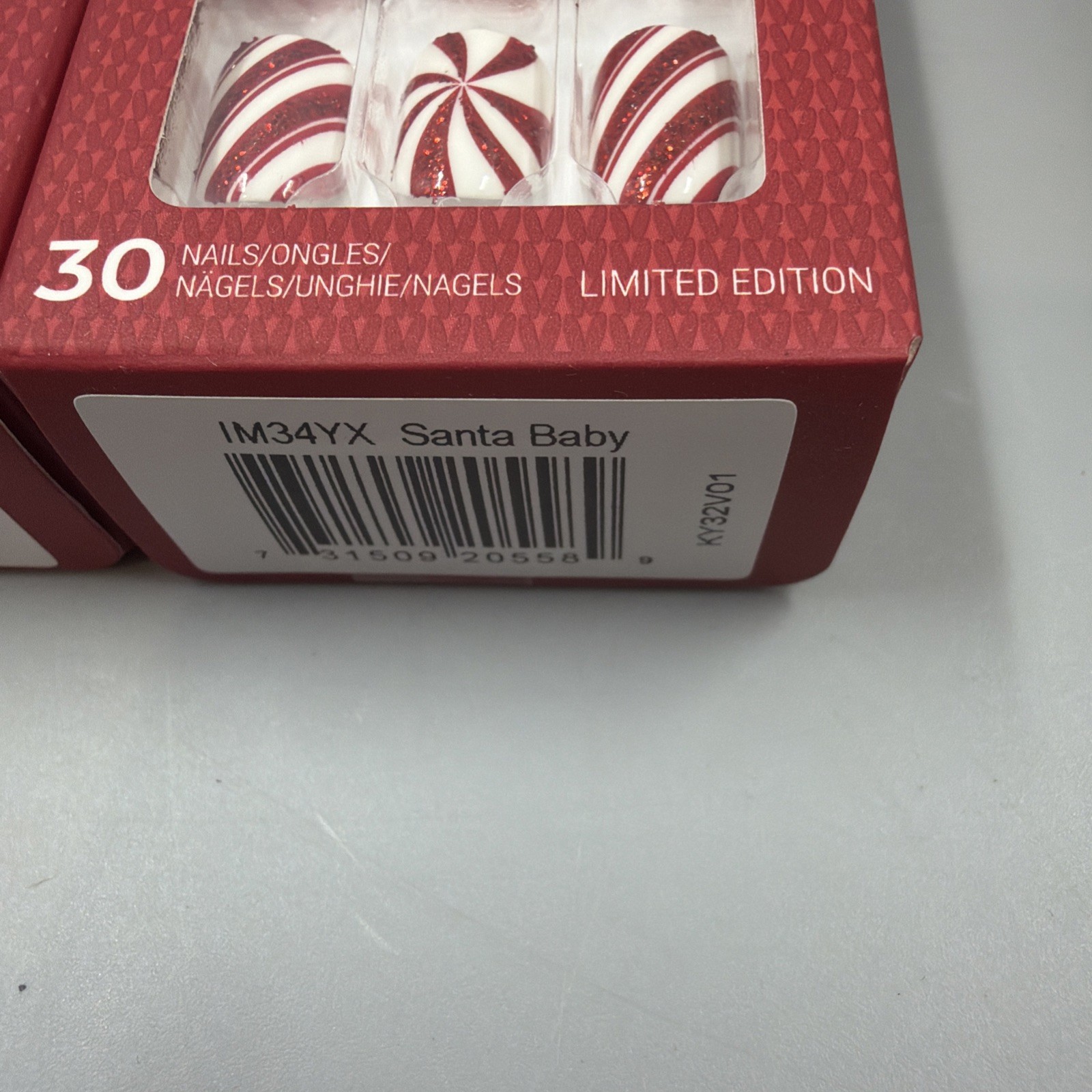 3 Boxes- KISS 30 ImPRESS ON NAILS Christmas Holiday “Santa Baby” Short New