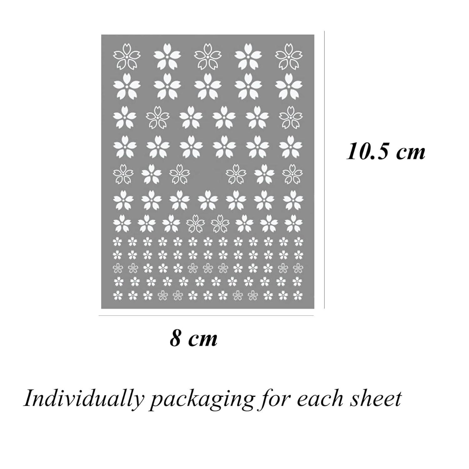 Transparent White Flower Nail Art Decal Stickers for Women Girls Fingernails Des