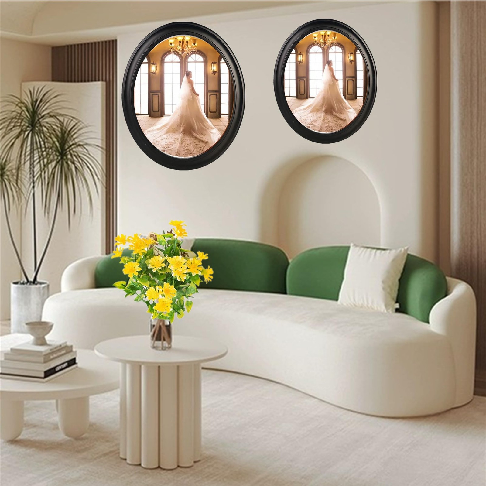 Oval Picture Frames,Oval Wood Picture Frame Wooden Wall Hanging Picture Frame…