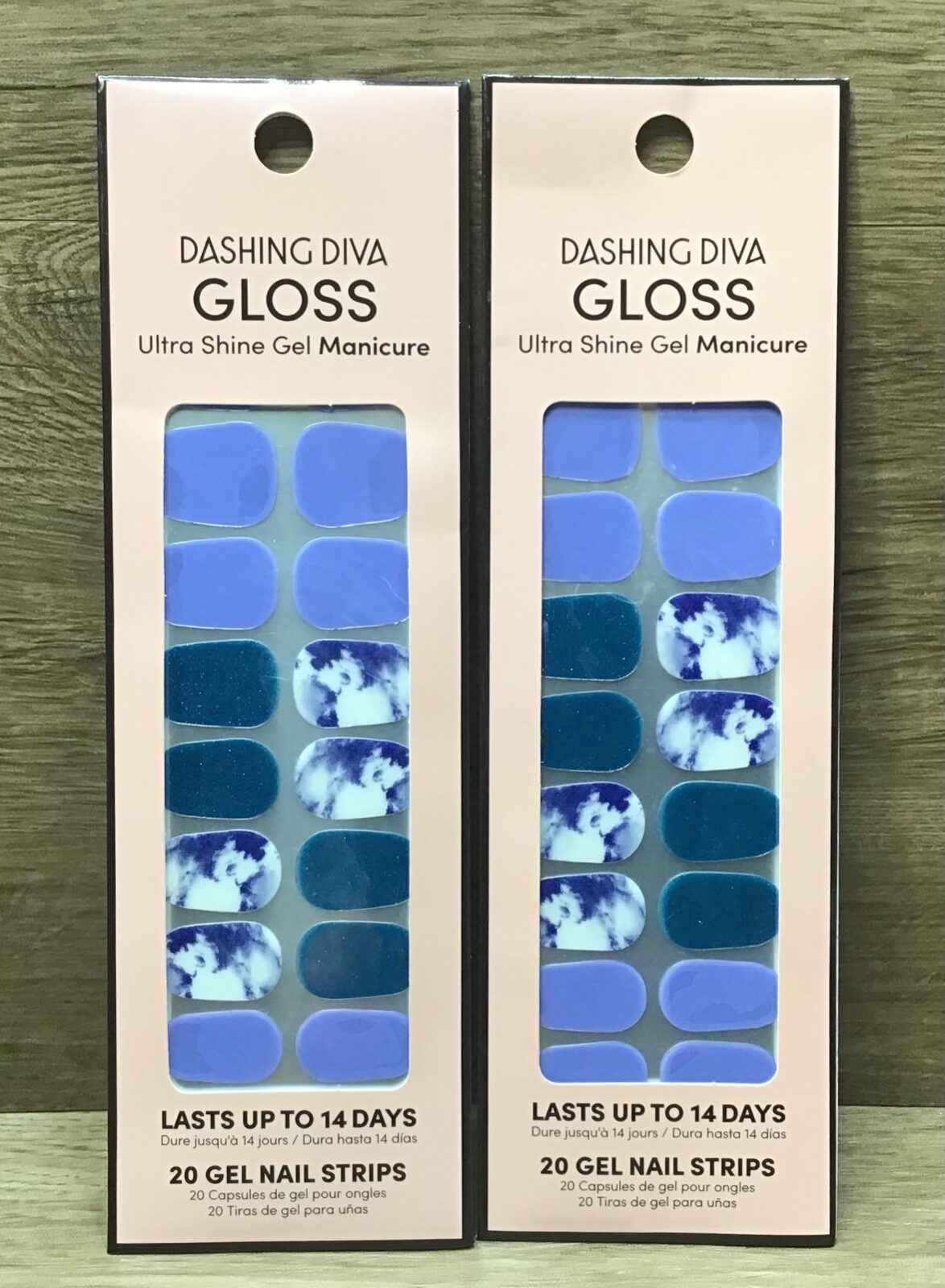 2 Dashing Diva Gloss Ultra Shine Gel Manicure 20 Nail Strips IN THE CLOUDS MINI