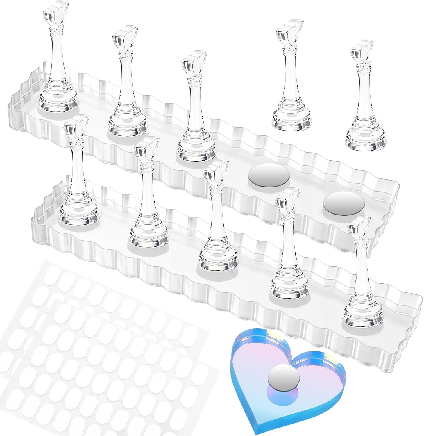 2 Set Nail Stand, Nail Holder for Painting Nail Stand for Press Ons with Double-