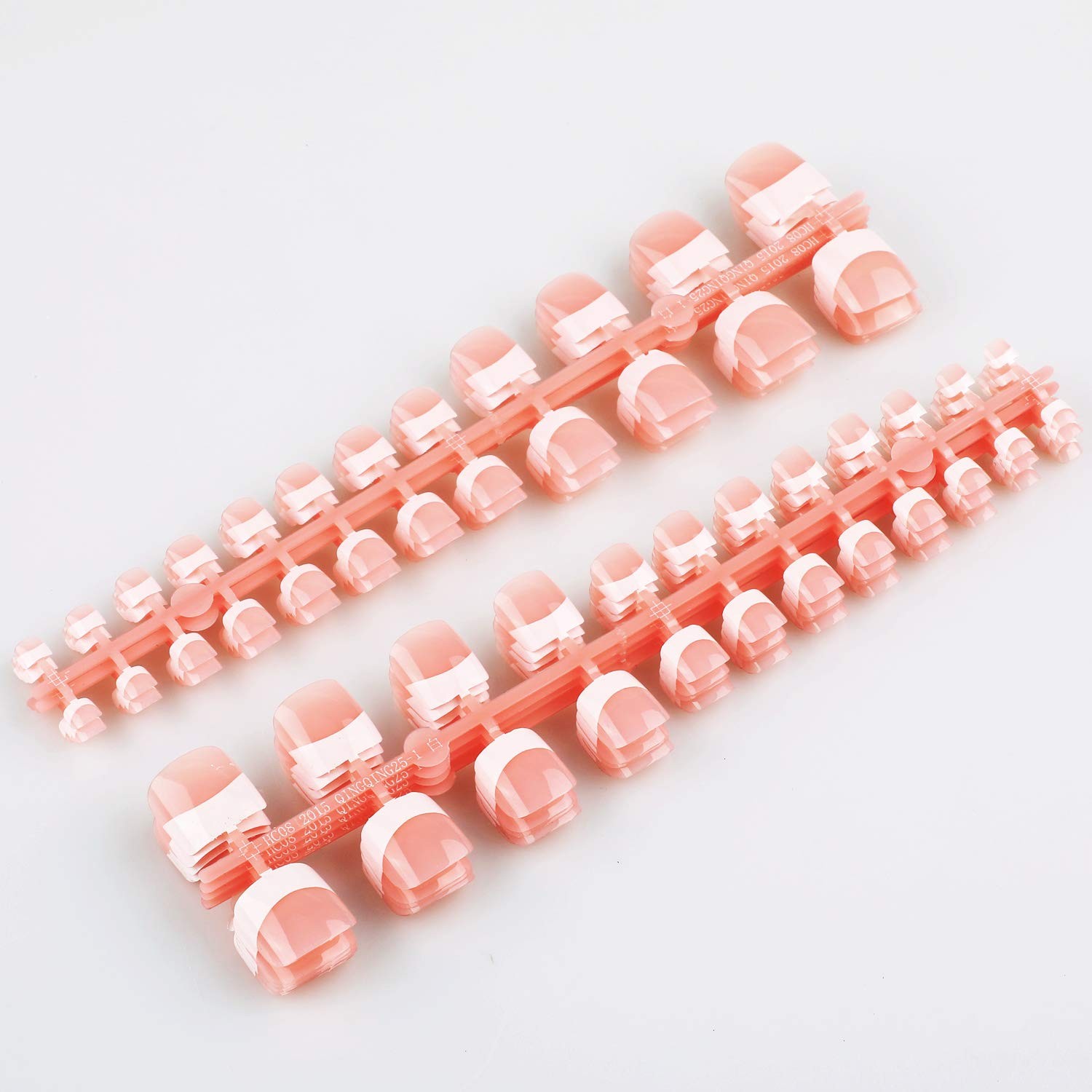MWOOT 240Pcs Natural French Fake Nails Tips 240 Piece Assortment, White,Pink