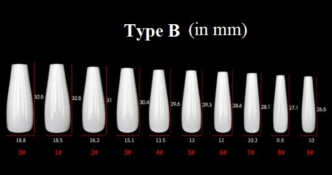 Handmade Press On Nails – Glossy Long Coffin Fake Nails Black Red Blue #B-1169-G