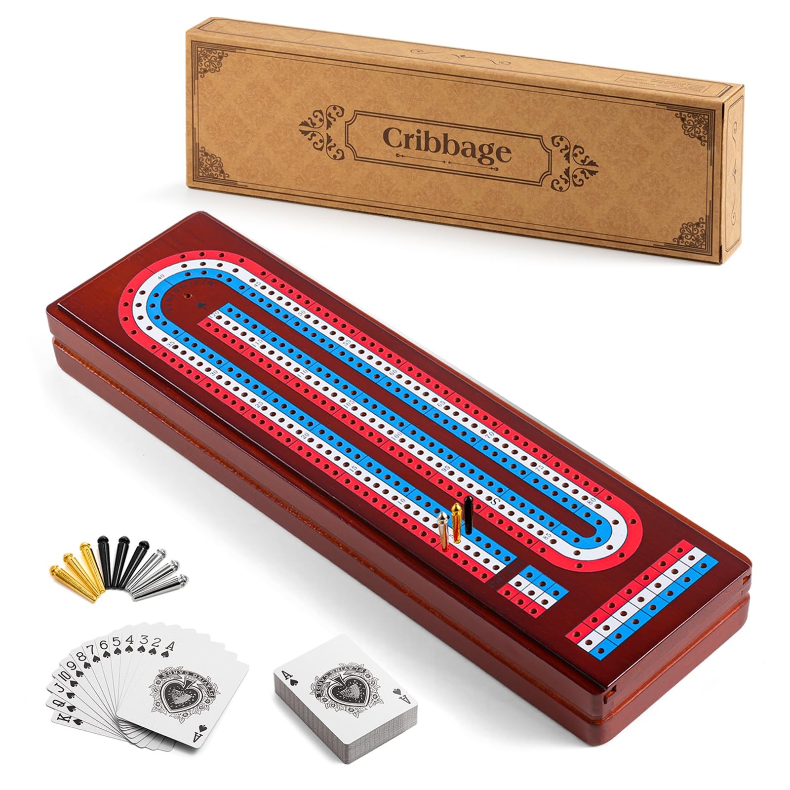 Ceebyfa Cribbage 14.5 inches x 4 x 0.1 centimeters, Vintage Color