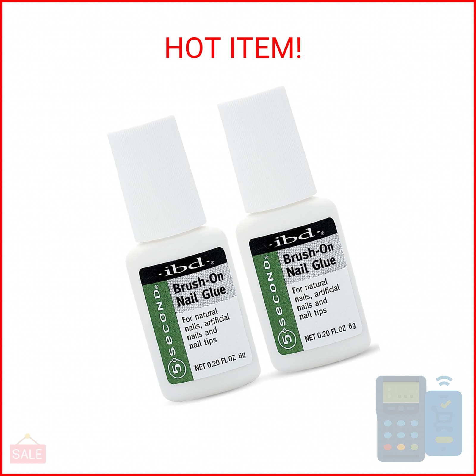 Ibd 5 Second Brush On Nail Glue 54006 / Treatments by IBD (Pack of 2)