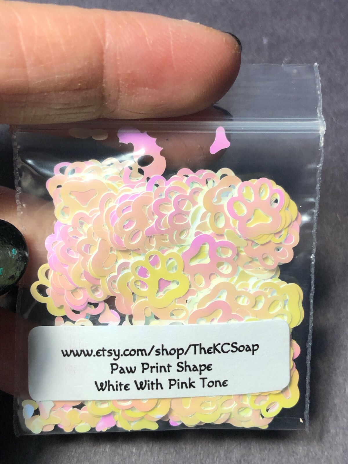 Solvent Resistant dog Paw shape 10mm Glitter U Choose Color Nail Art Face Crafts