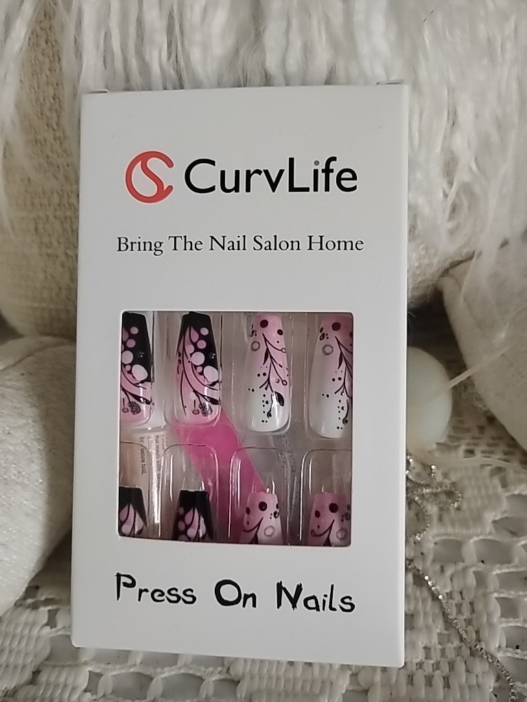 Curvlife Press On 24 Count Nails Purple Designer Nails