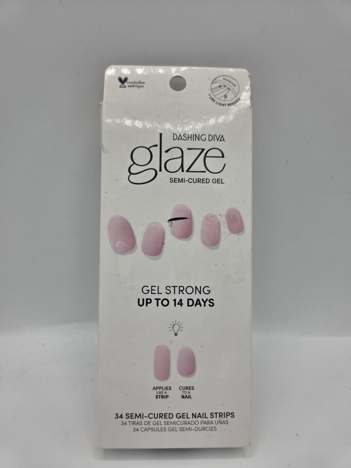 Dashing Diva Glaze Semi-Cured Gel Nail Strips – Lovely Pink – NEW