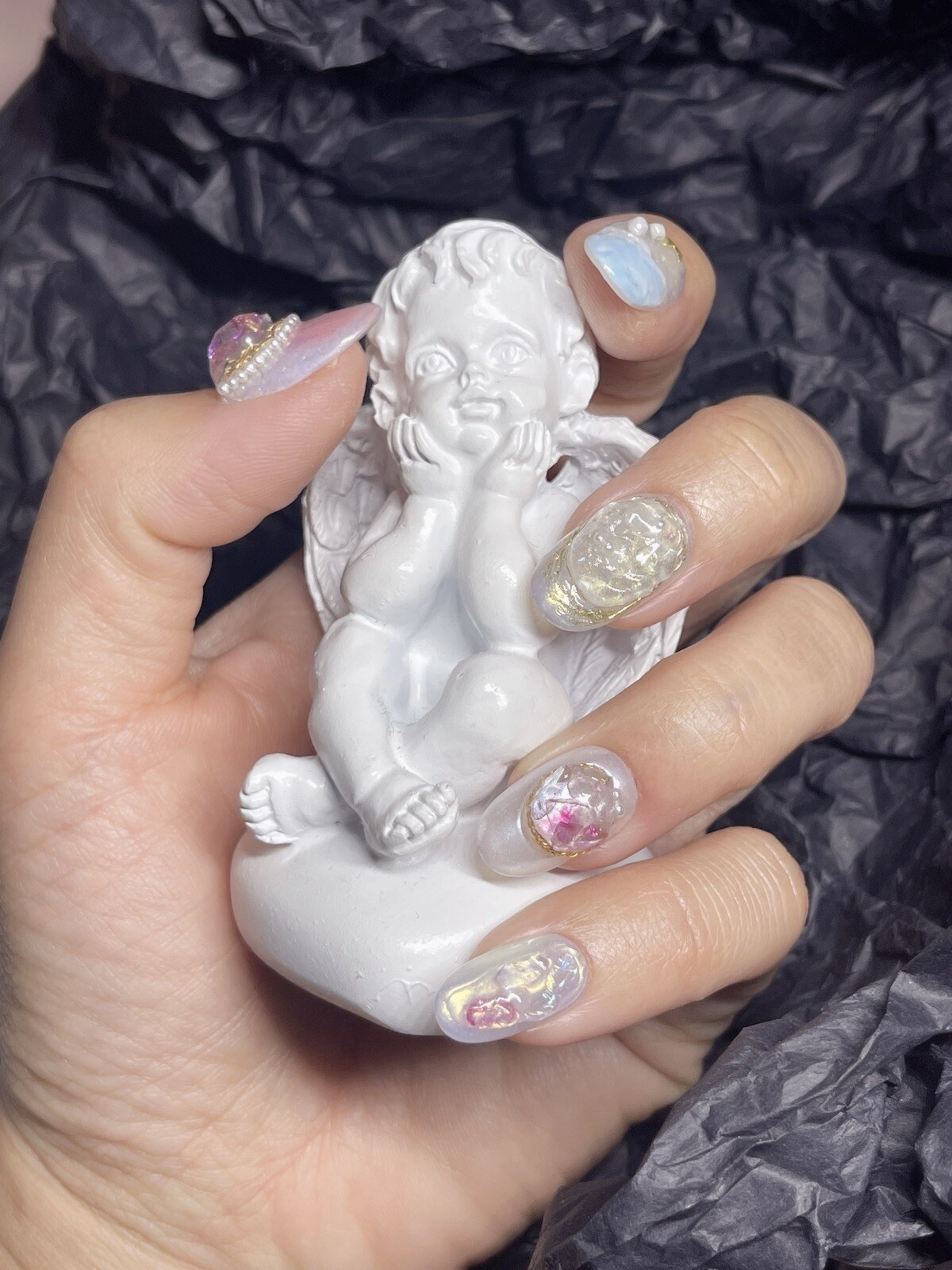 🔥CUSTOM Gel Press On False Nails set /short nail/Handmade size：S：15 11 12 11 9