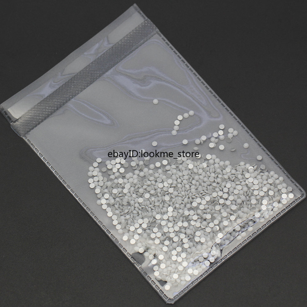 1440pcs Crystals Porcelain White Rhinestones FlatBack Gems for 3D Nail Art Decor