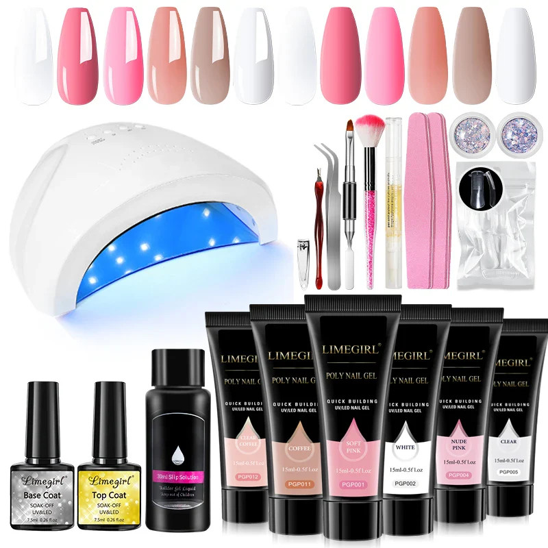 Limegirl Acrylic Manicure Kit UV LED Light Gel Varnish Kit Gel Extension NailKit