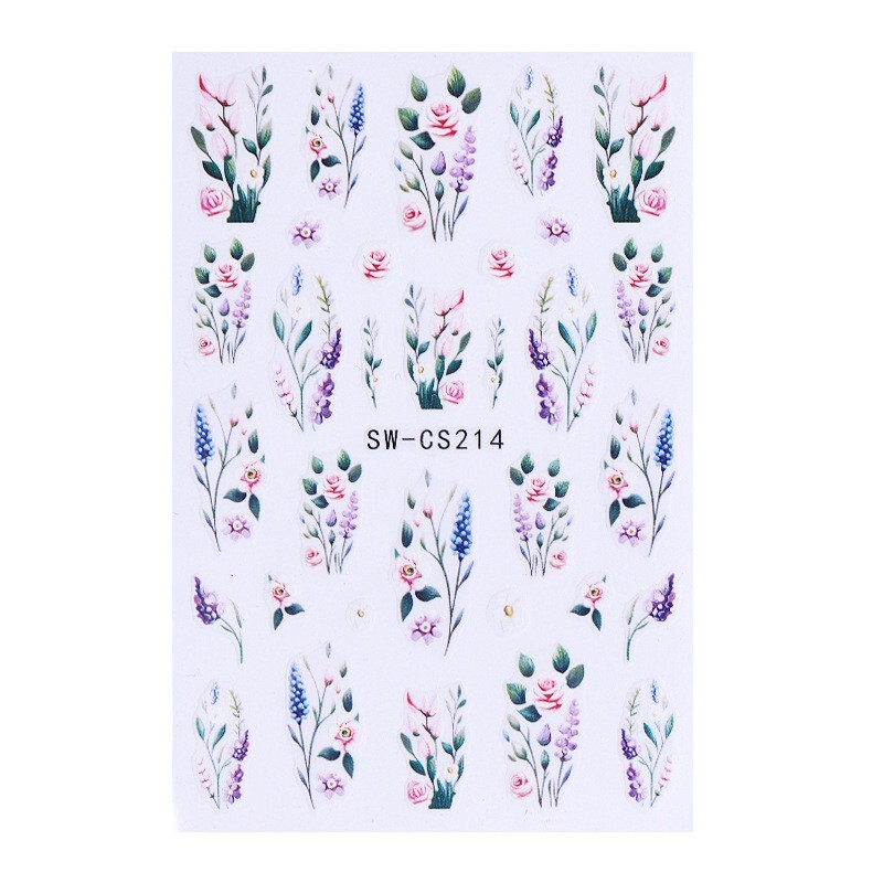 5Pcs Nail Art Decal Stickers Butterfly Beetle Flower Turnip Summer Spring NS52