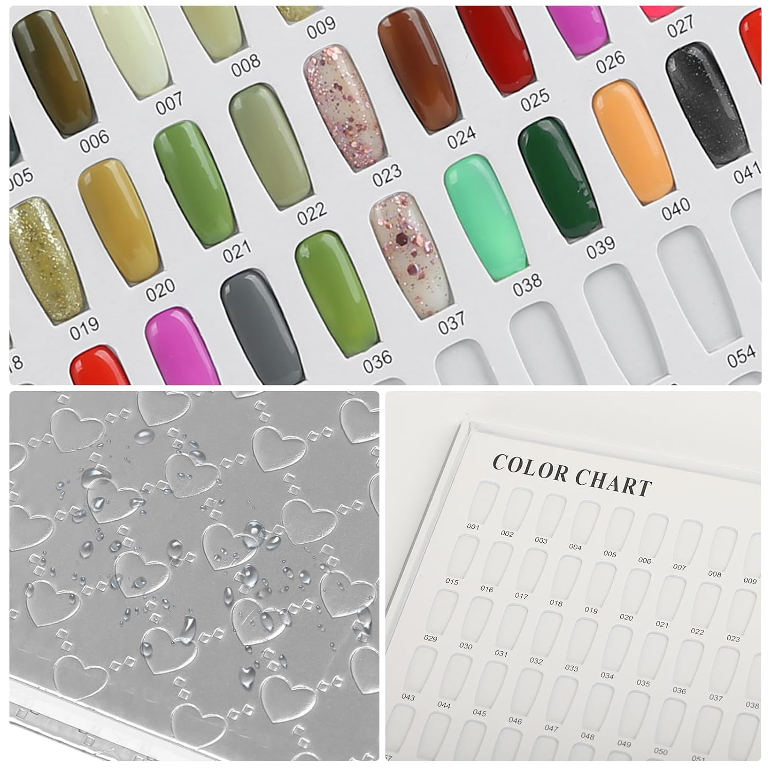 308 Colors Nail Display Swatches Book with 360 Tips for Nail Polish UV Gel Color