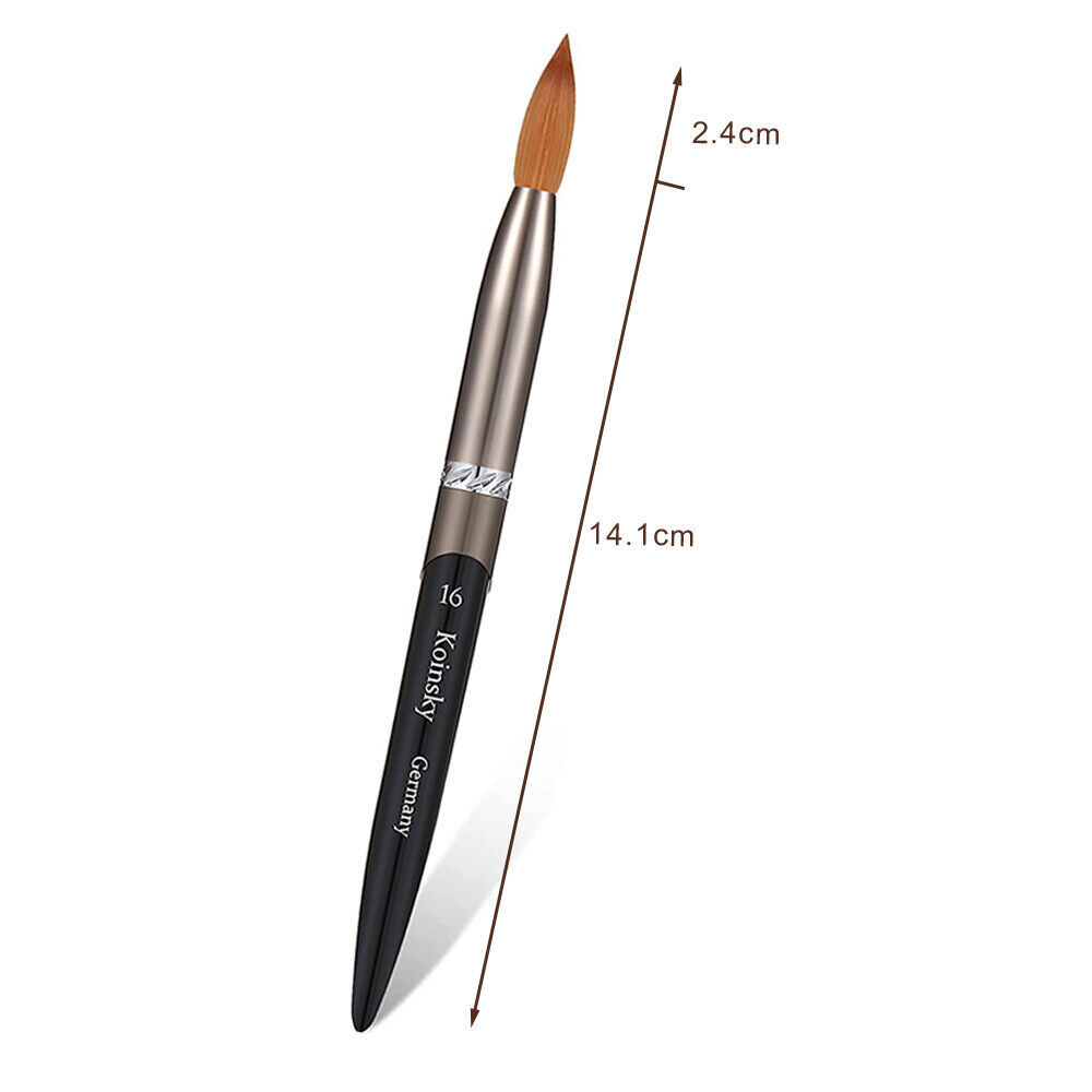 Professional Acrylic Kolinsky Nail Brushes Sizes 16/20# Nail Art Brush