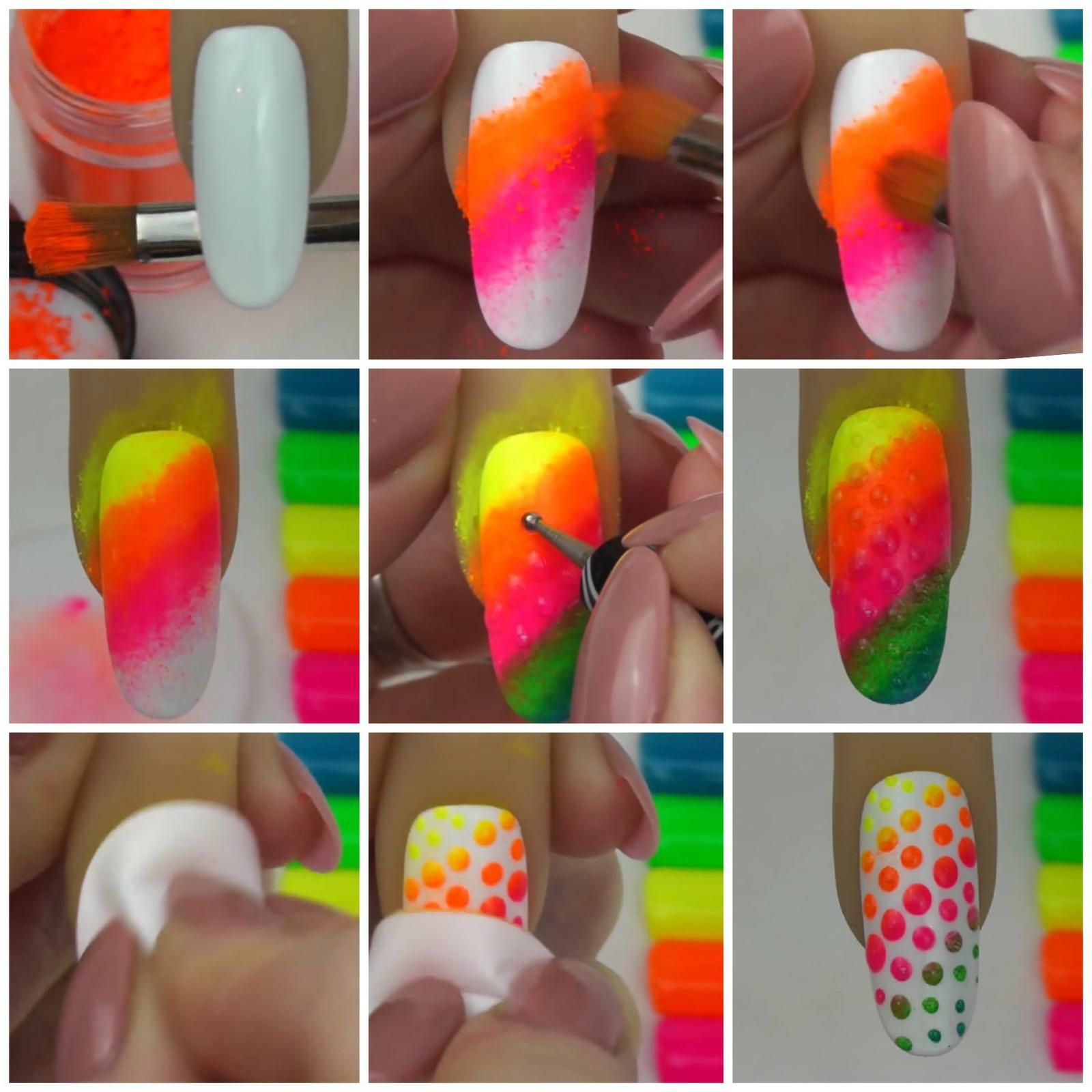 15 COLOURS NEON PIGMENT NAILS POWDER DUST OMBRE PHOSPHOR FLUORESCENT GLOWING UK