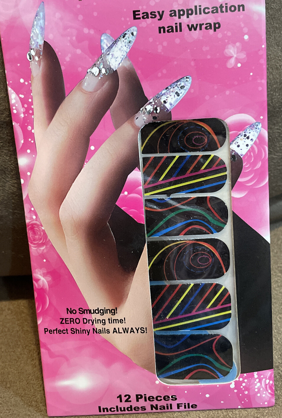 NAIL DECAL EASY APPLICATION NAIL WRAP ABSTRACT STRIPES & SWIRLS SUPER CUTE!!