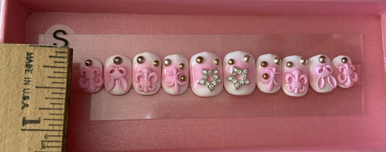 LovFul H141 Square Short Small Handmade Nails Pink *NEW*