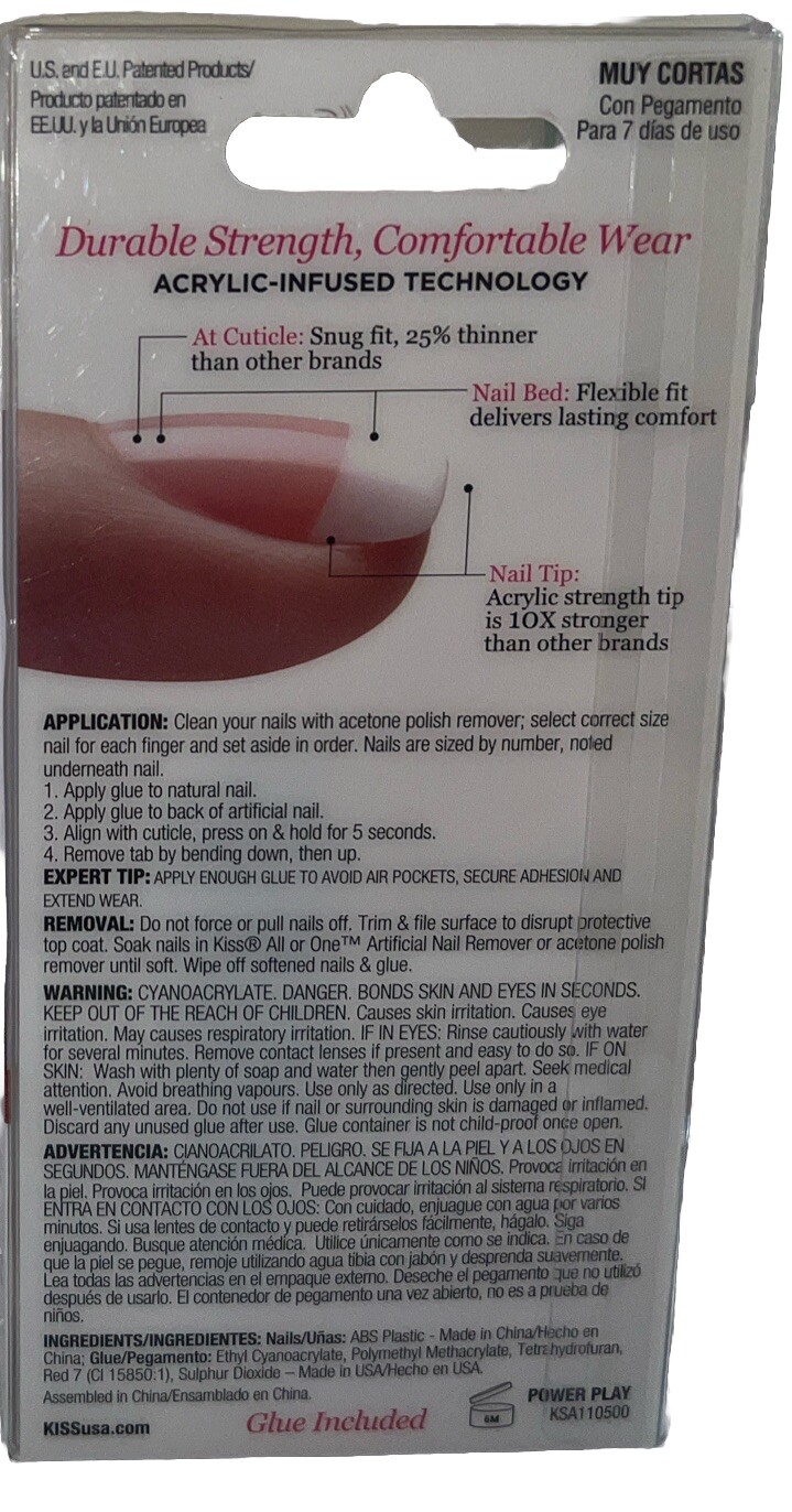 KISS Acrylic French 28 REAL SMALL Nails #62286 (New See Description & Photos)