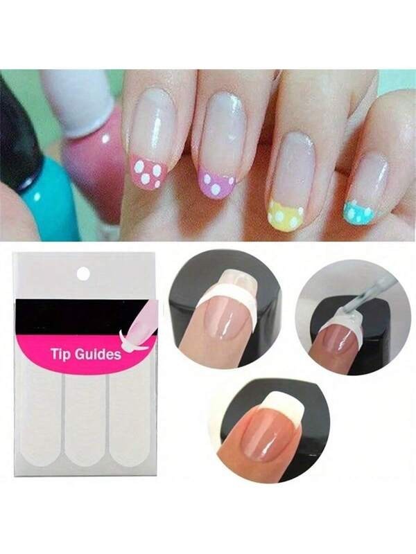 French Manicure Nail Guides 2 Sheets Stickers Stencil Tips Nail Tips
