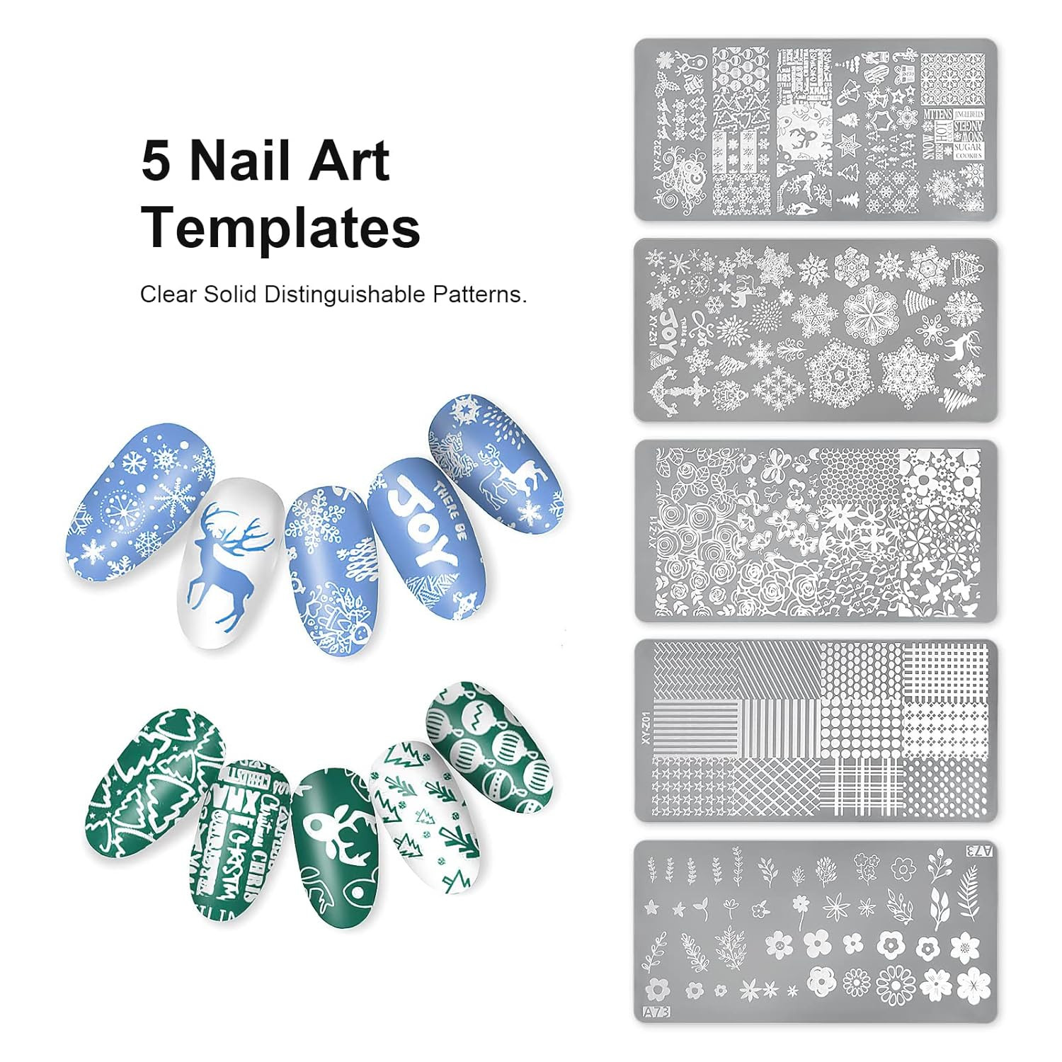 Estampador de unas silicona transparente con raspador Manicura corporal visible