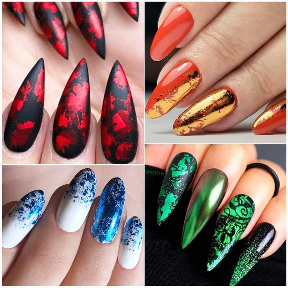 12 Pcs/Set of 12 Colors Nail Art Foil Flake Aluminum Foil Flakes Decoration