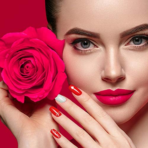112pcs 8 Sheets Valentine Nail Art Stickers Full Wraps Heart Nail Wraps Self